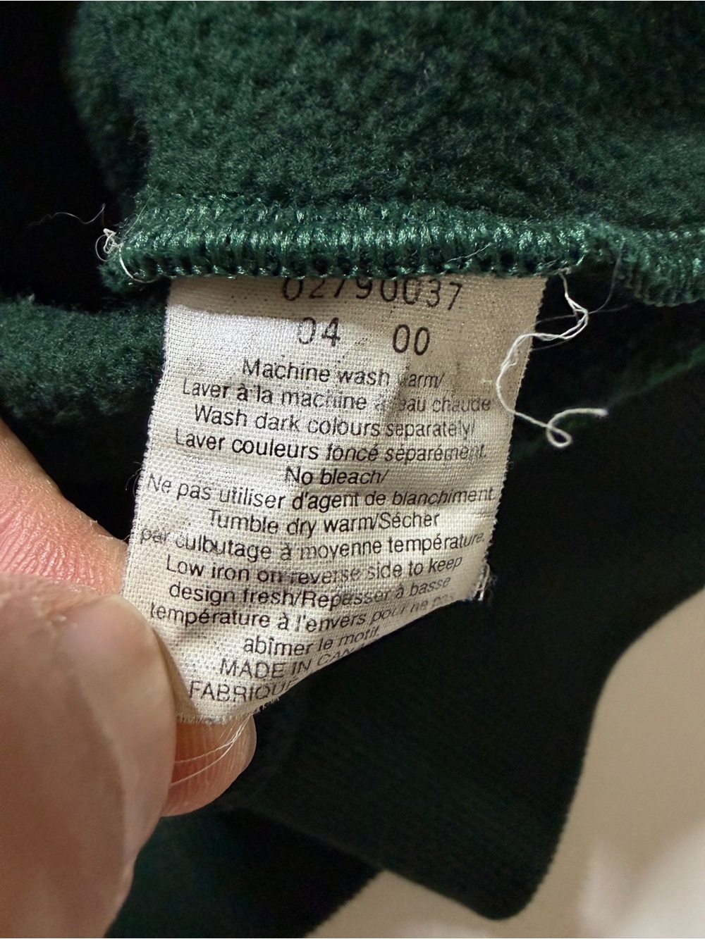Vintage Club Monaco Word Crewneck Sweatshirt Mens Large Forest Green Boxy - Picture 6 of 6